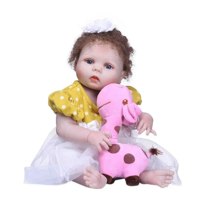 

NPK 56cm Cute Realistic Vinyl Simulation Doll Lifelike Silicone Reborn Baby Doll Imitation Baby Bathing Toy Photography Prop