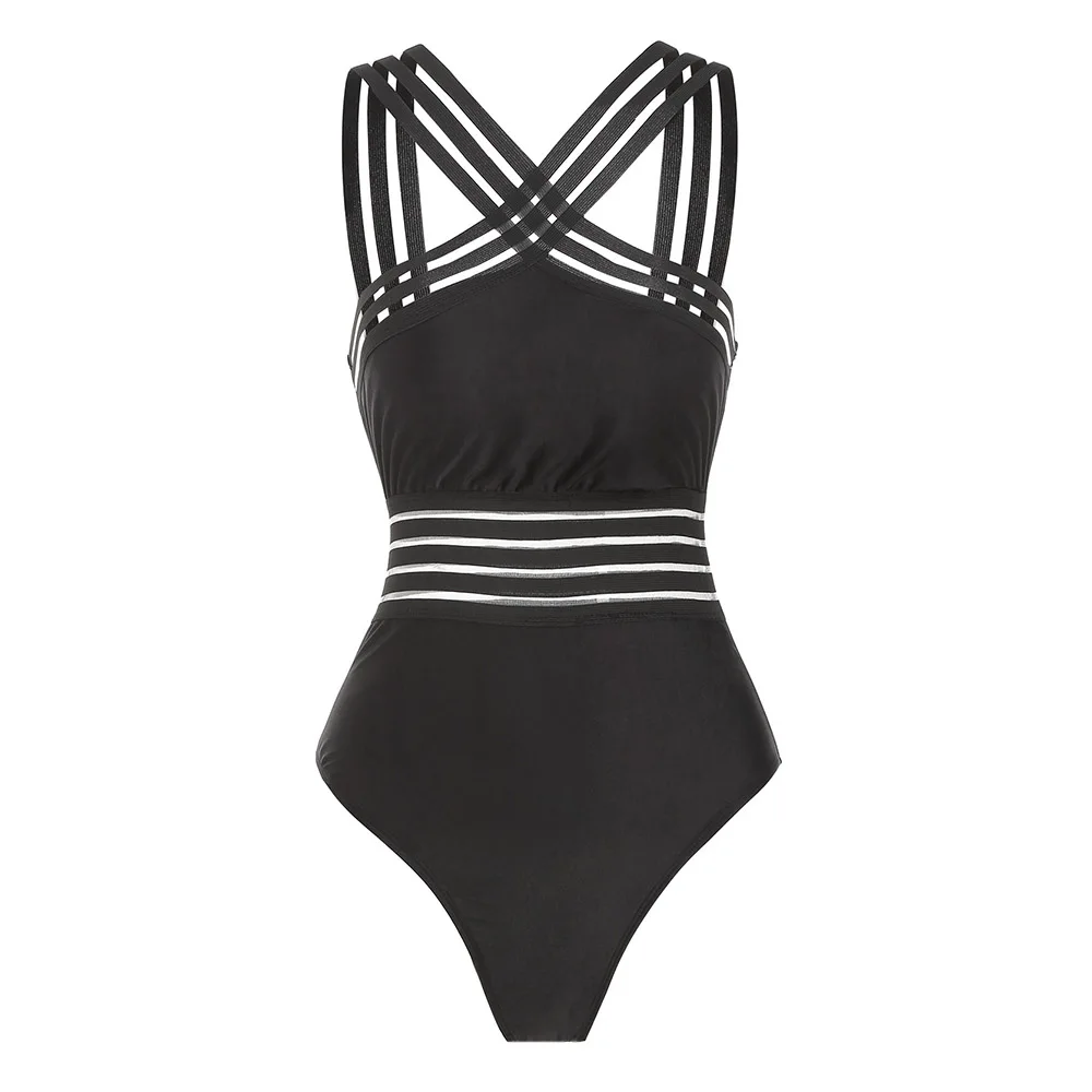 cross front one piece swimsuit
