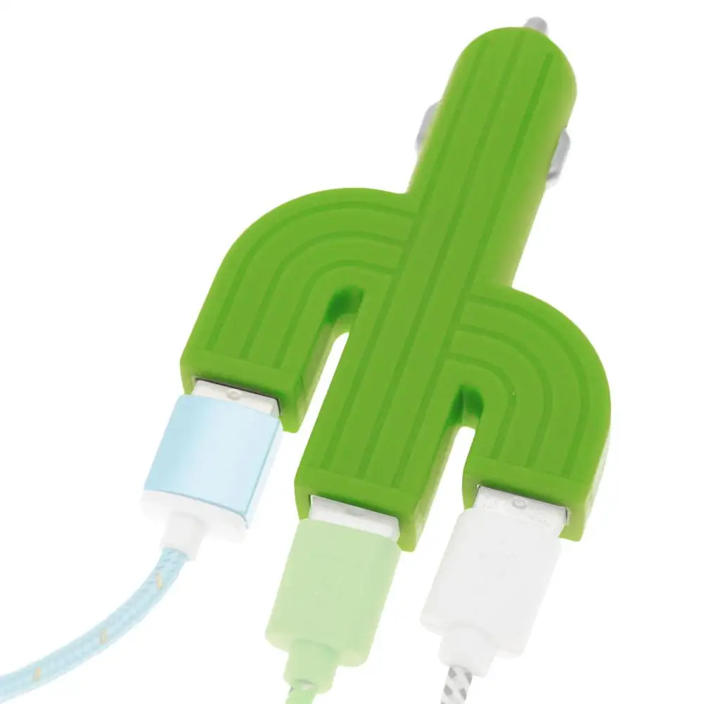 

Aluminum Alloy Car Charger Cactus 3 USB Port Phone Charger For IPhone Xs Max XR X 8 7 6 IPad Overheat Protection Fast Charging