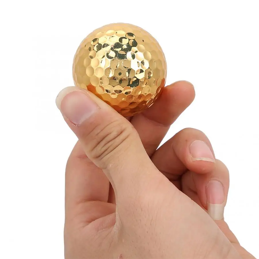 Мяч для гольфа 3 шт. цвета: золотистый, резиновые мячи для гольфа учебные пособия для гольфа прогулок на свежем воздухе, спортивное оборудование подарок