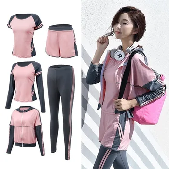 

Yoga 5-piece Suit Woman Autumn Winter Sports Jogging Major Motion Easy Gym Beginner Loose Long Sleeve Fitness Clothing Workout