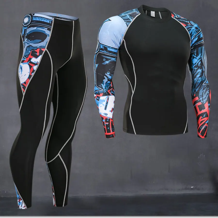 Rashgard male 2019 winter 3D Teen Wolf Set Men Compression Clothing Crossfit Thermal Underwear Men's Fitness Set MMA Clothing Rashgard male 2019 winter 3D Teen Wolf Set Men Compression Clothing Crossfit Thermal Underwear Men's Fitness Set MMA Clothing