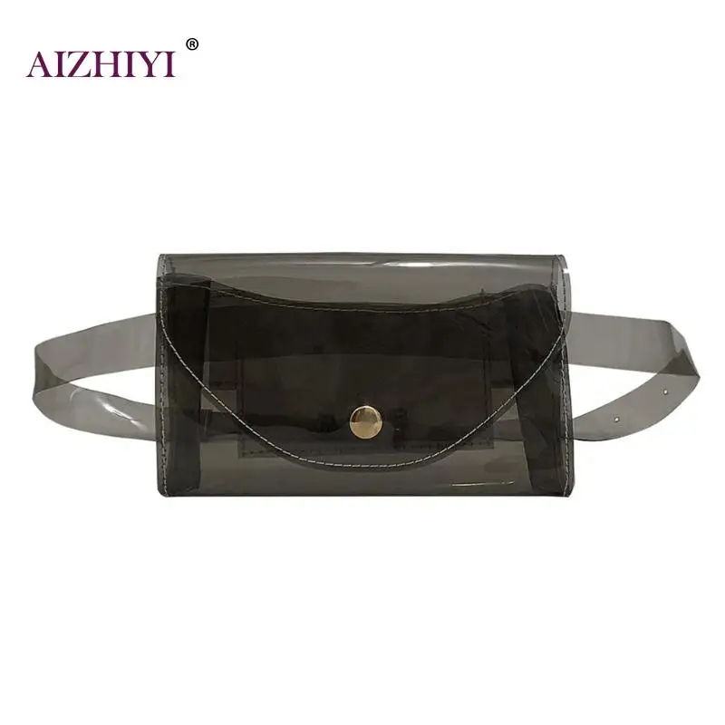 

2019 New Fashion Girls Small Casual Solid Color Beach Belt Fanny Packs Waist Bags Women Mini Transparent Jelly Chest Handbags