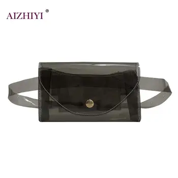 

2019 New Fashion Girls Small Casual Solid Color Beach Belt Fanny Packs Waist Bags Women Mini Transparent Jelly Chest Handbags