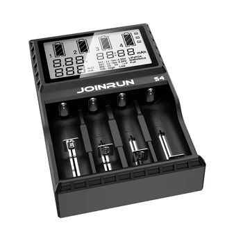 

S4 Intelligent Battery Charger Smart Charger w/4 Battery Slots 3.8" Digital LCD Display Rechargeable Batteries