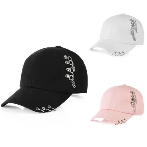 Модная кепка, кепка для женщин и мужчин, регулируемая бейсбольная кепка для гольфа с застежкой сзади, Спортивная повседневная солнцезащитная Кепка, кепка с кольцами, черная, розовая, белая