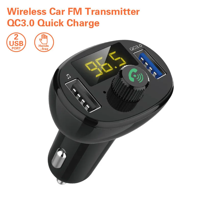 Car MP3 Player Bluetooth Kit With QC3.0 Dual USB Fast Charge Wireless Music FM Transmitter Mobile Phone Handsfree Car Charger Car MP3 Player Bluetooth Kit With QC3.0 Dual USB Fast Charge Wireless Music FM Transmitter Mobile Phone Handsfree Car Charger
