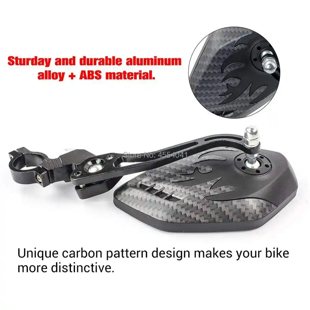 Горный велосипед углеродное зеркало заднего вида оборудование для верховой езды 3K отражатель с узором