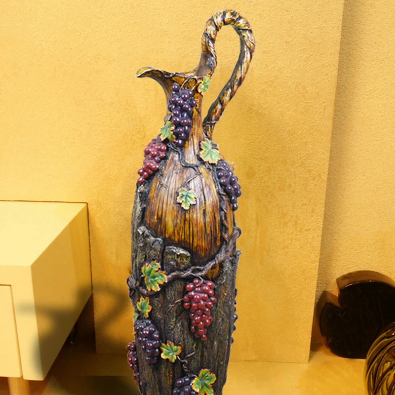 Напольная ваза большого размера, декоративная для цветов, свадебное украшение для дома, европейская ваза для гостиной, сада, смола, ремесло, ваза для цветов винограда