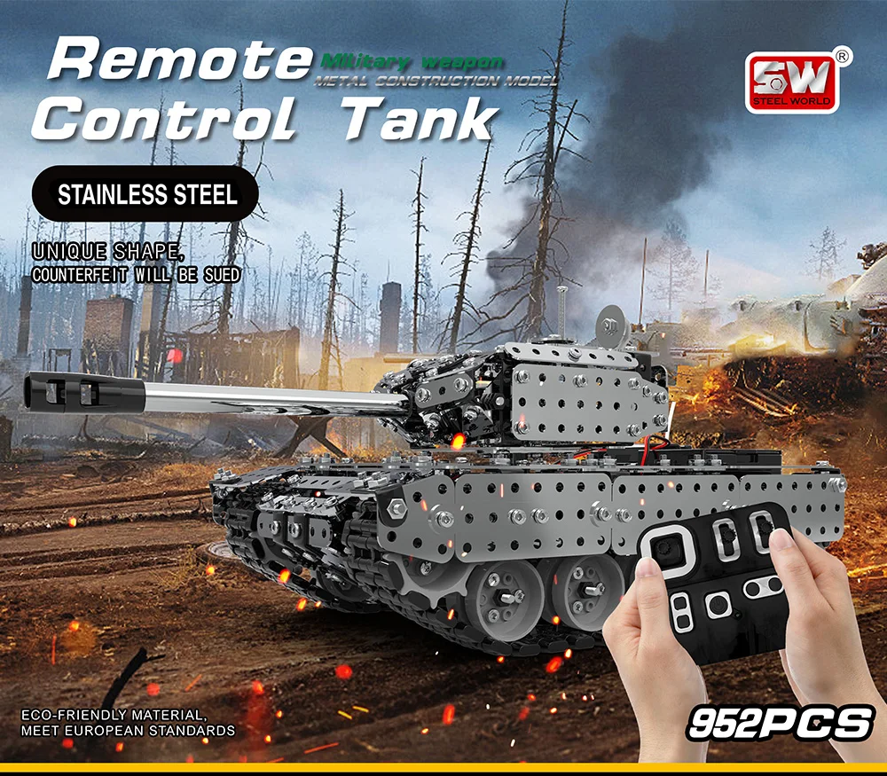 

SW(RC)-006 Stainless Steel Assembly IR Remote Control Tank Kit Develop Imagination and Assembly Skills