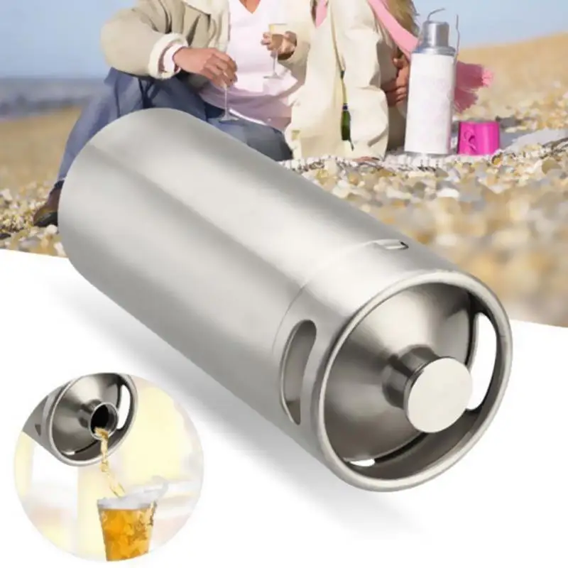 

Stainless Steel 4L Premium Homebrew Growler Home Brewing Making Bar Tool Mini Keg Beer Growler Leak Proof Top Lid Beer Bottle