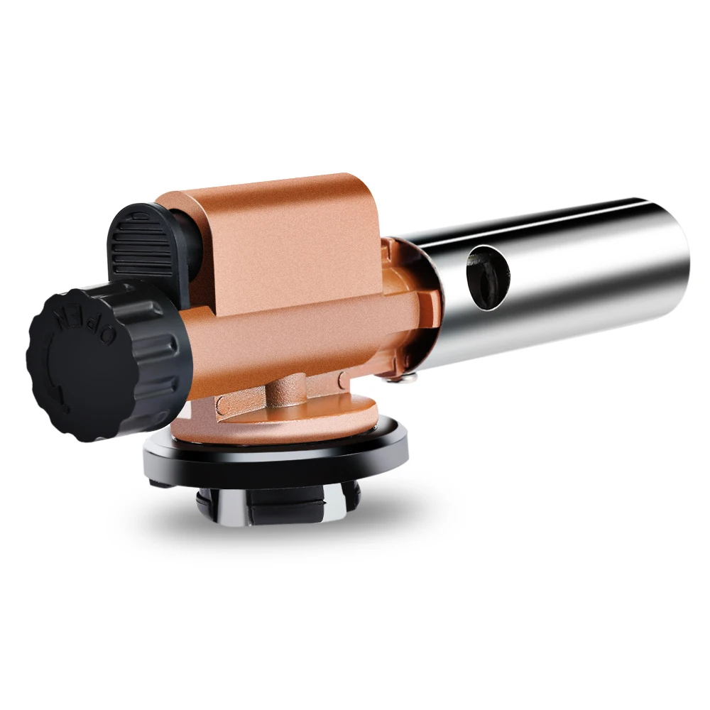 

Metal Electronic Ignition Copper Flame Gun Butane Gas Burners Maker Torch Lighter For Outdoor Camping Picnic BBQ Cooking Welding