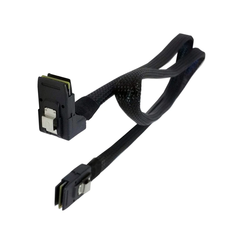 SFF 8087 Mini SAS 4i 36 Pin to 90 градусов прямоугольный кабель 100 см|Компьютерные кабели и