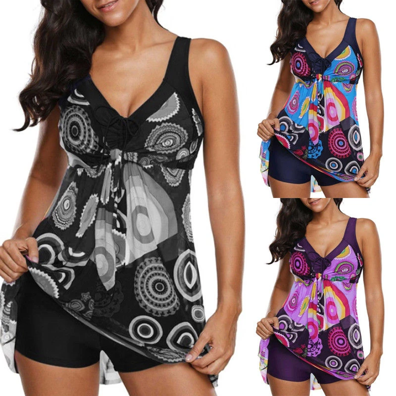 

Sexy Women Tankini Set Floral Swimsuit Padded Swimwear High Waist Beachwear Bikini Set Monokini Ladies Swimwear Swimming Costume