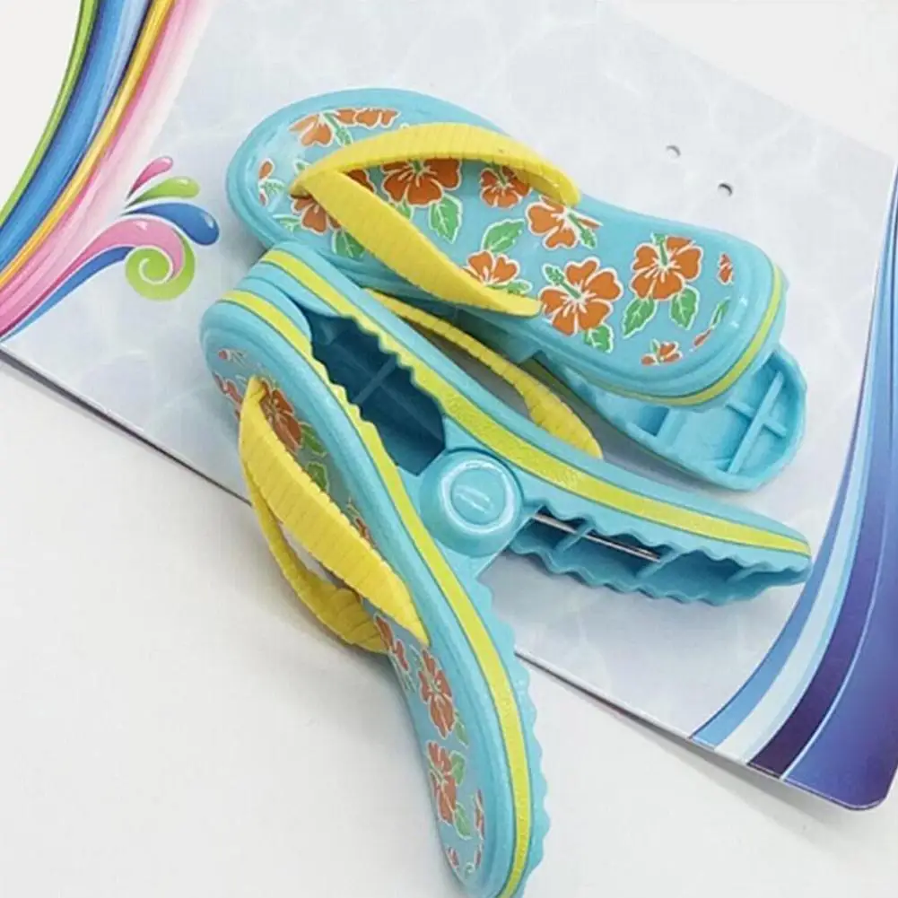 

Plastic Beach Slipper Design Towel Clip Socks Clothes Pants Clamp Accessories Laundry Storage & Organization Hot