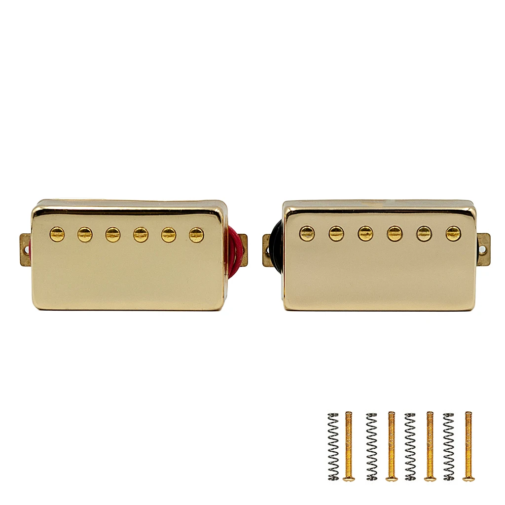 

2 Pcs Electric Guitar Pickups Closed Seal Golden Color Neck Guitar Double Coil Humbucker Pickups Set
