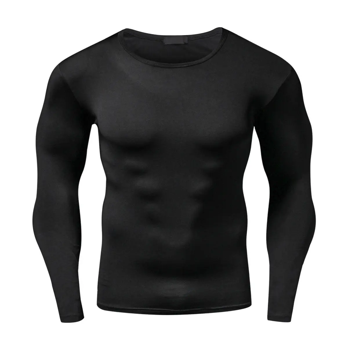 Mens Stretch Soft Slim Fitness Long Sleeve Sportswear T shirt Muscle