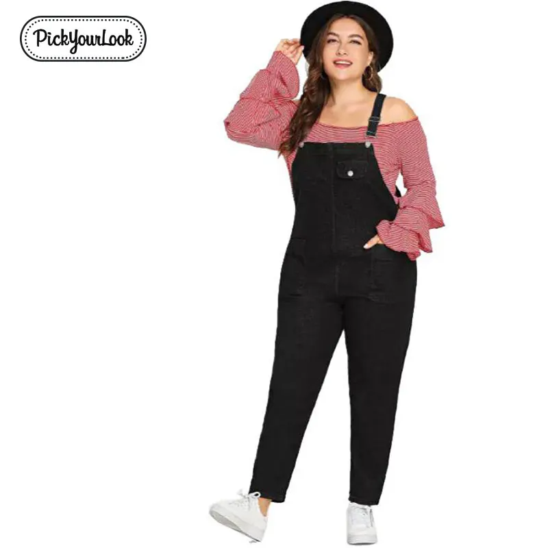 black plus size jump suit