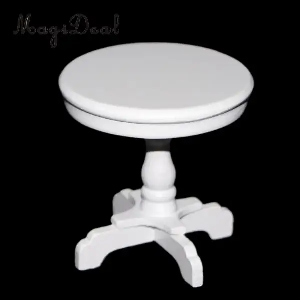 Dollhouse Miniature Furniture White Round Table Model For 1//12 scale Coffee Supe