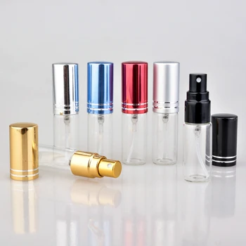 

200pcs 5ML Mini Portable Colorful Glass Perfume Bottle With Aluminum Atomizer Empty Cosmetic Containers by DHL