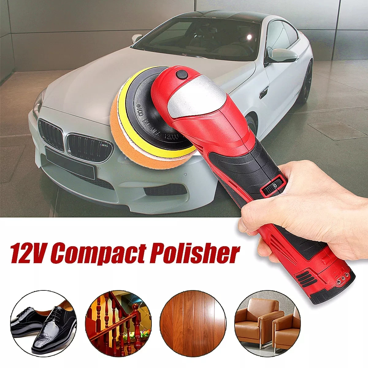 

DC12V Battery Compact Polisher Cordless Electric Polisher Waxing Polishing Machine