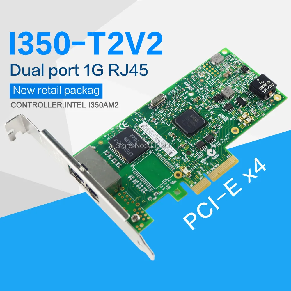 FANMI I350-T2V2 PCI-E 4X сервер двойной RJ45 порт Gigabit Ethernet LAN Intel i350AM2 1G сетевая карта