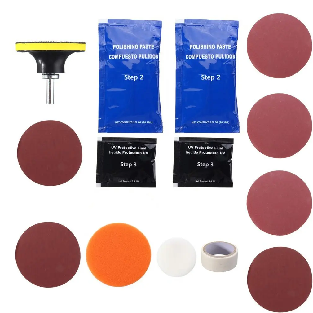 

Car Vehicle Motorcycle Headlight Lens Cleaning Tools Kit Automobile Head Lamp Lens Restoration Tools Set Easy To Use