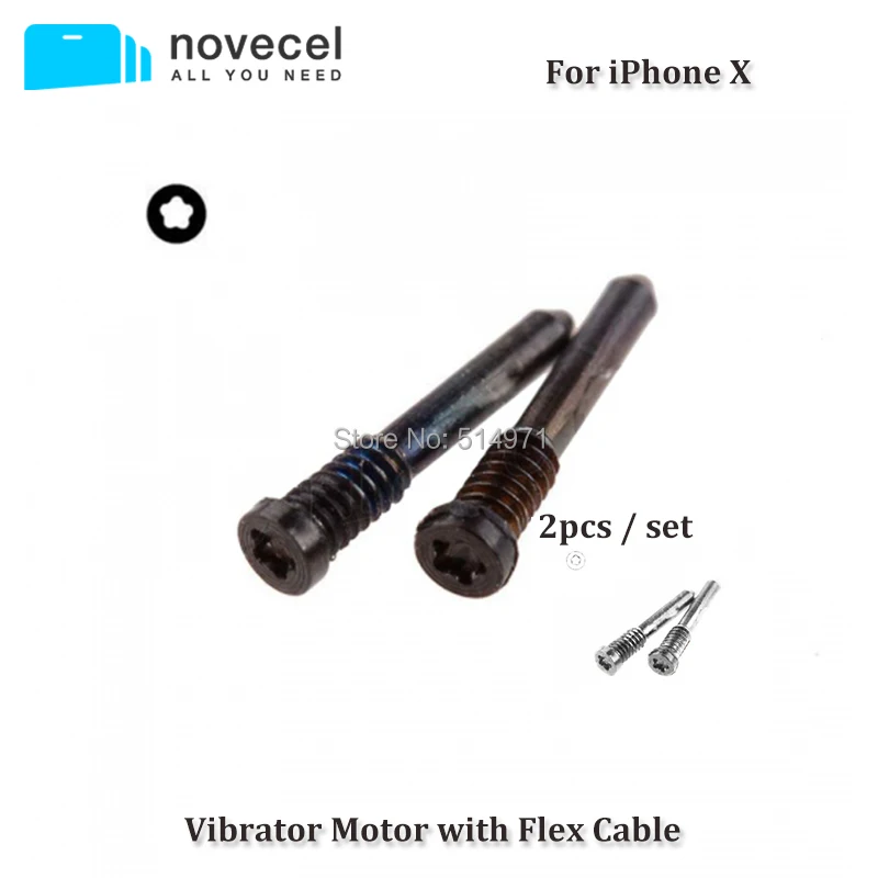 

Novecel 2pcs Charging Port Screw Set for iPhone X XS Max Replacement Parts Black Silver