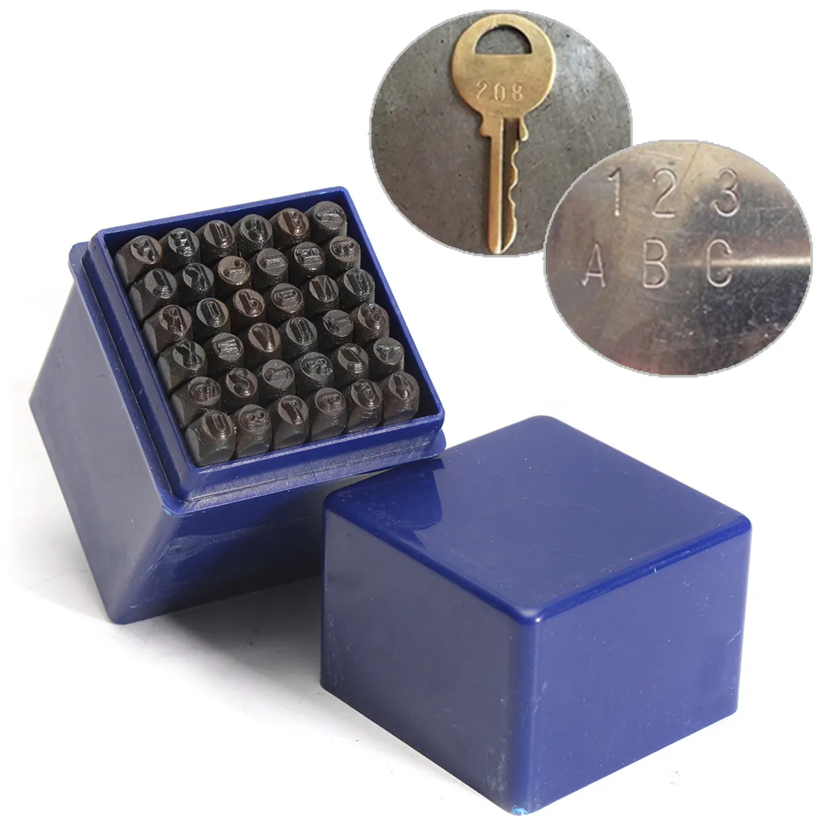 

36Pcs Alphabet Stamping Pressing Kit for DIY Belt Leathercraft Tool 5mm(7/32) Letter & Number Punch Stamp Steel Alphabet Number
