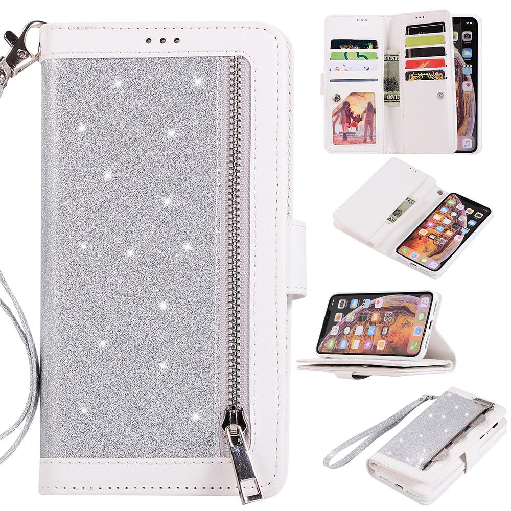 KISSCASE Glittering PU Leather Case For iPhone XS MAX XR X Rhinestone Luxury Wallet Cover 5s SE 6S 7 8 Plus Fundas |