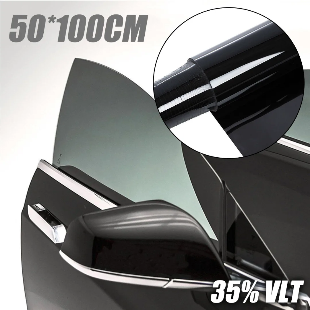 

Mayitr 1pc 50x100cm VLT 35% Black Car Glass Window Tint Shade Film Roll For Auto House Balcony