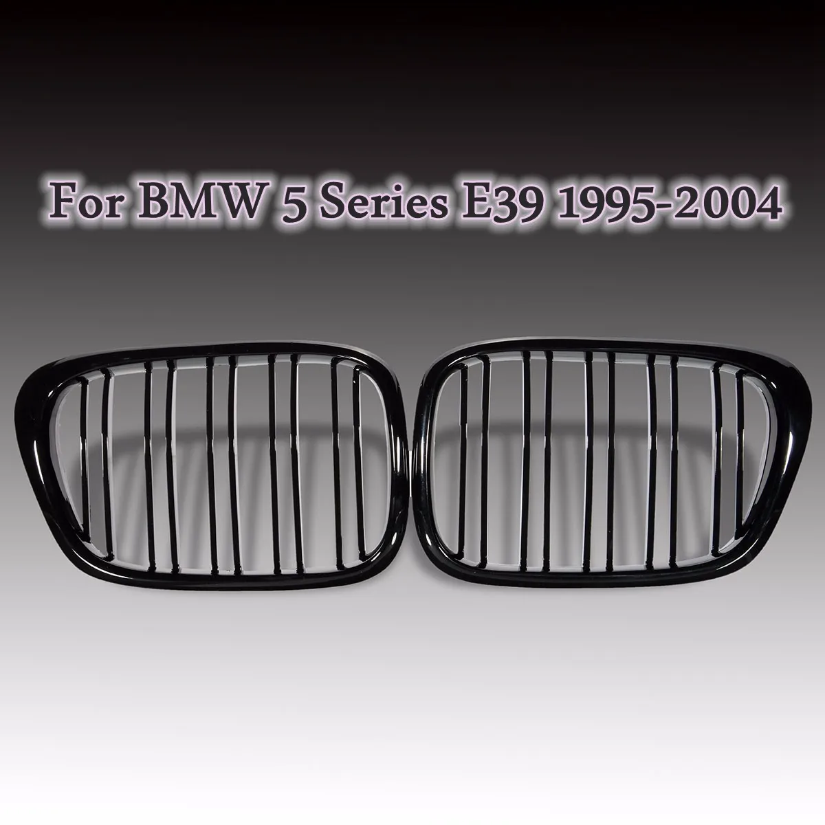 

Pair Gloss Black Auto Front Kidney Grille Grilles For BMW E39 M5 5 Series 525i 528i 530i 540i 1995-1999 2000 2001 2002 2004