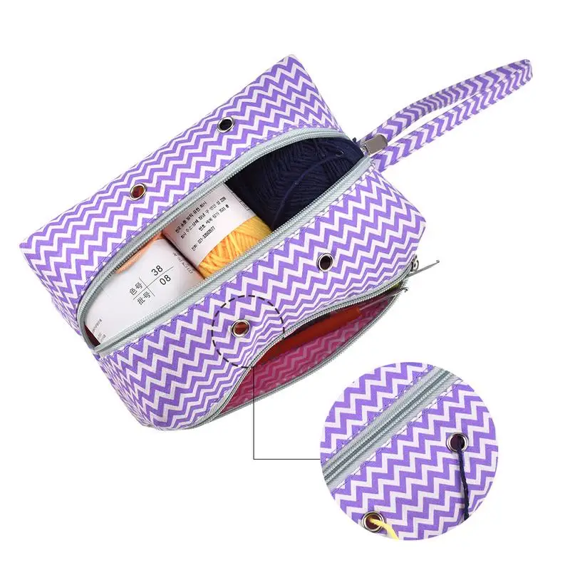 Многофункциональная прочная Холщовая Сумка для хранения с большим отделением для вязания спиц пряжа крючки для вязания идеальная сумка-Органайзер