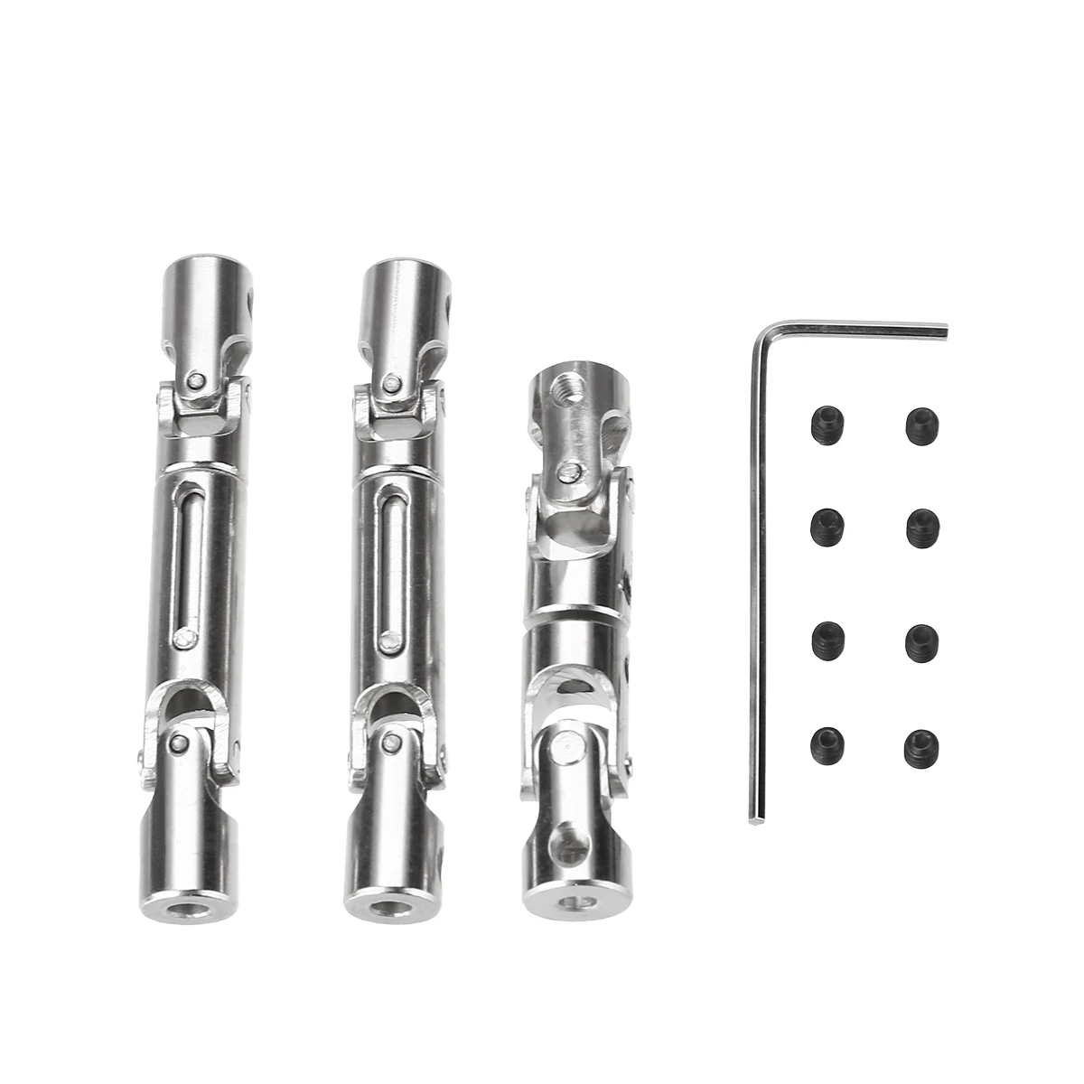 

Durable 3Pcs Silver Upgrade Part Metal Drive Shaft High Quality For WPL B-36 B-16 6WD 1/16 RC Car For Tool Parts