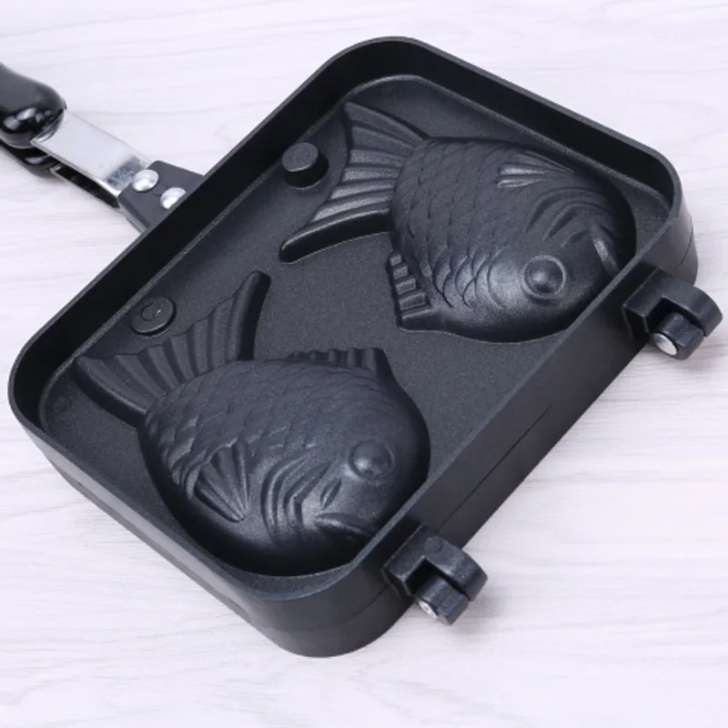 Taiyaki двойной в форме рыбы горячий десерт вафельница для торта сковорода японский
