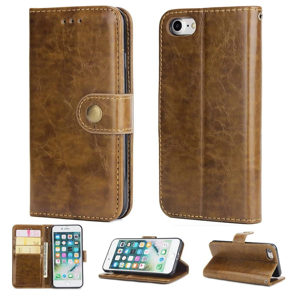 

KISSCASE Leather Flip Case For iPhone 5 5S SE 6 6S 7 8 Plus X XS Wallet Stand Cover For iPhone 5 5S SE Vintage Business Covers