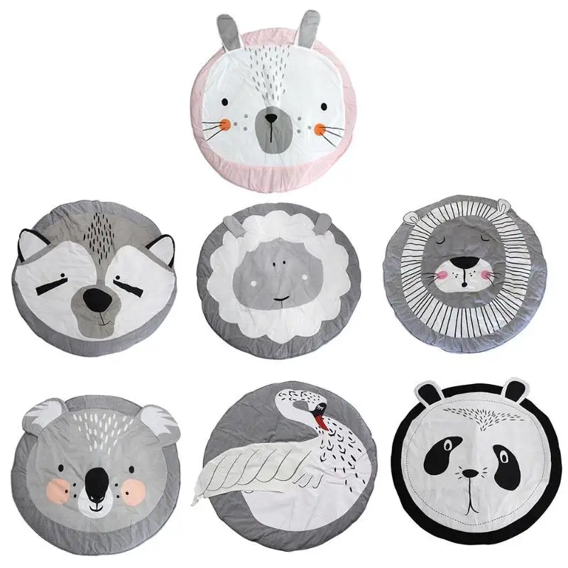 

Cartoon Animals Baby Playmats Pad Toddler Kids Crawling Blanket Round Carpet Rug Toys Mat For Children Room Decor Photo Props