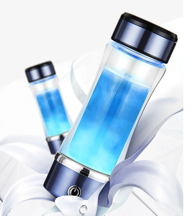 

420ml Rechargeable USB Hydrogen Rich Water cup ORP Hydrogen Alkaline h2 water maker Ionizer Generator portable Glass Bottle