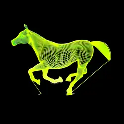 Коралловый светильник в форме лошади 3D Иллюзия сенсорный ночник 7 цветов изменить светодиодный лампы Магазин Бар декор настольные лампы