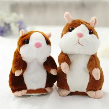 

Dropshipping Promotion 15cm Lovely Talking Hamster Speak Talk Sound Record Repeat Stuffed Plush Animal Kawaii Hamster Toys