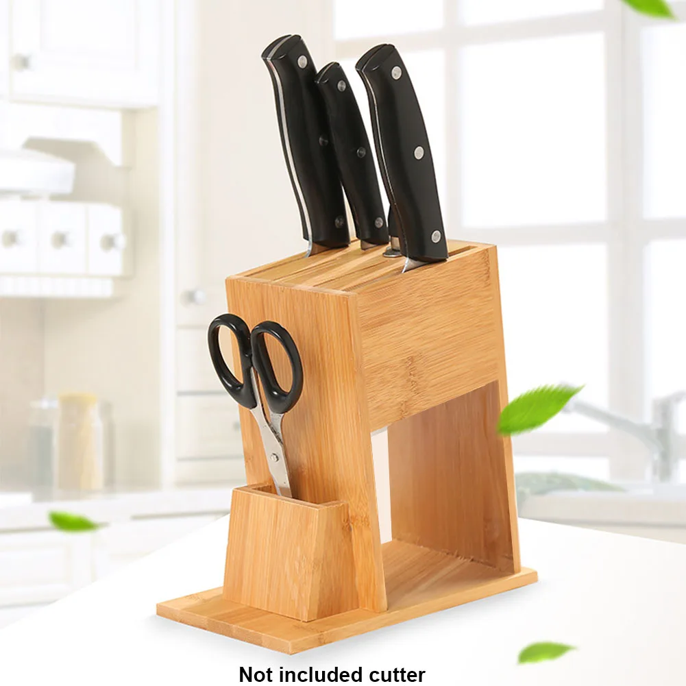 Multifunctional Holes Bamboo Knife Rack Creative Storage Rack Tool