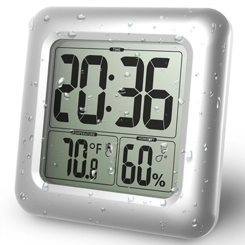 

JEYL LCD Watch with temperature and humidity meter bathroom / kitchen waterproof with suction cup