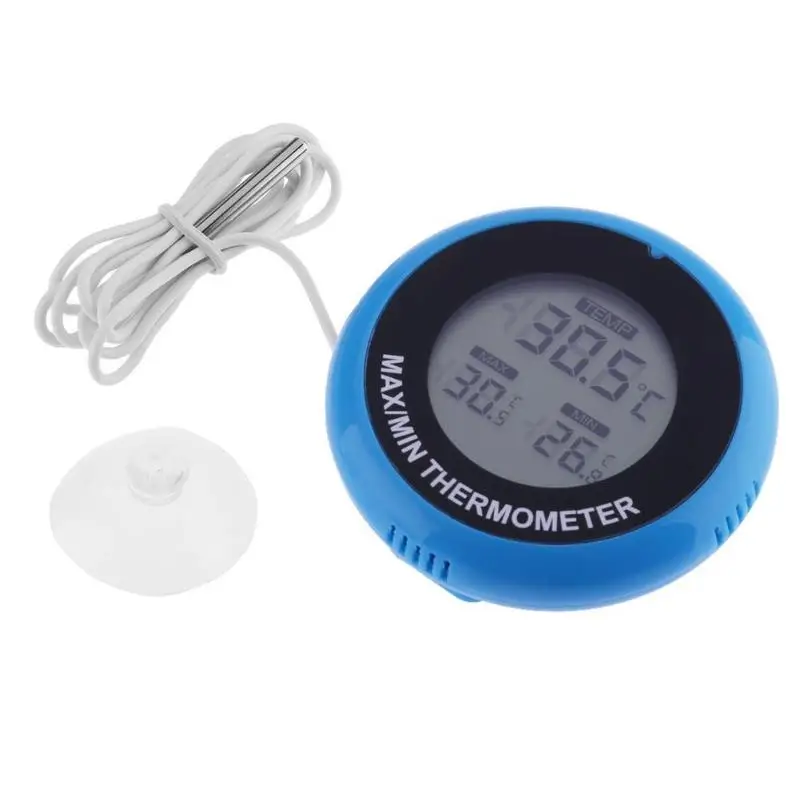 

Round Digital Fish Tank Aquarium Thermometer Marine Water Terrarium Accessories Temperature Measurement Tools