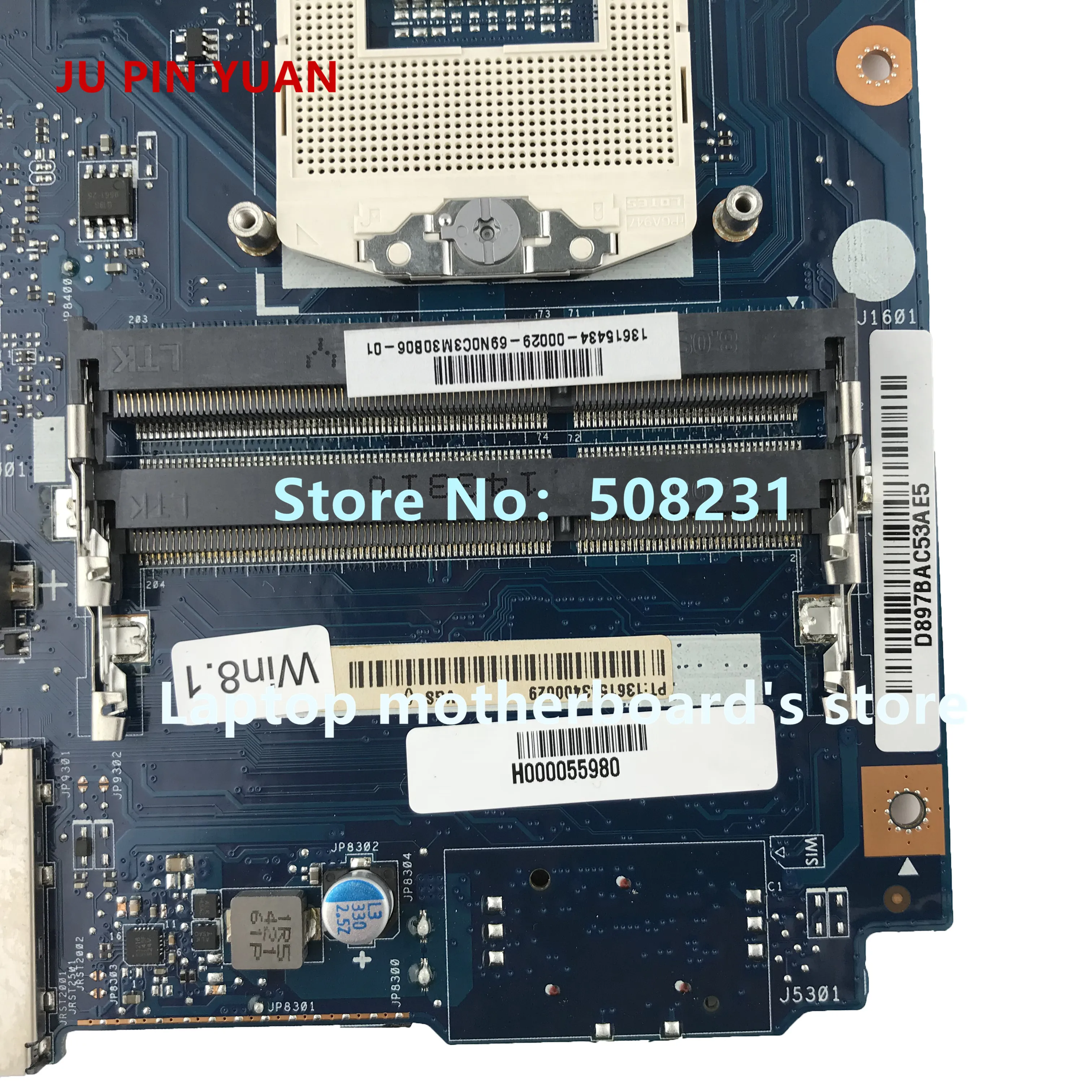 JU PIN YUAN H000055980 mainboard For Toshiba Satellite S50 S55T S55 S55-A S55-A5188 laptop motherboard socket PGA 947 HM86