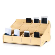 Деревянный ящик для хранения мобильного телефона, креативный рабочий стол, для офиса, для встречи, отделочная сетка, много стеллажей для сотового телефона, витрина для магазина