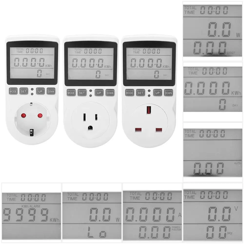 

Digital Wattmeter Power Meter Energy Meter Voltage Wattmeter Power Analyzer Electronic Energy Meter Measuring Outlet Socket EU