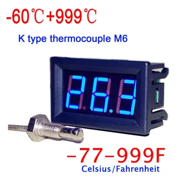

K-type thermocouple Temperature -60C to +999C Digital LED Thermometer Meter High precision Celsius / Fahrenheit 12V 24V dc