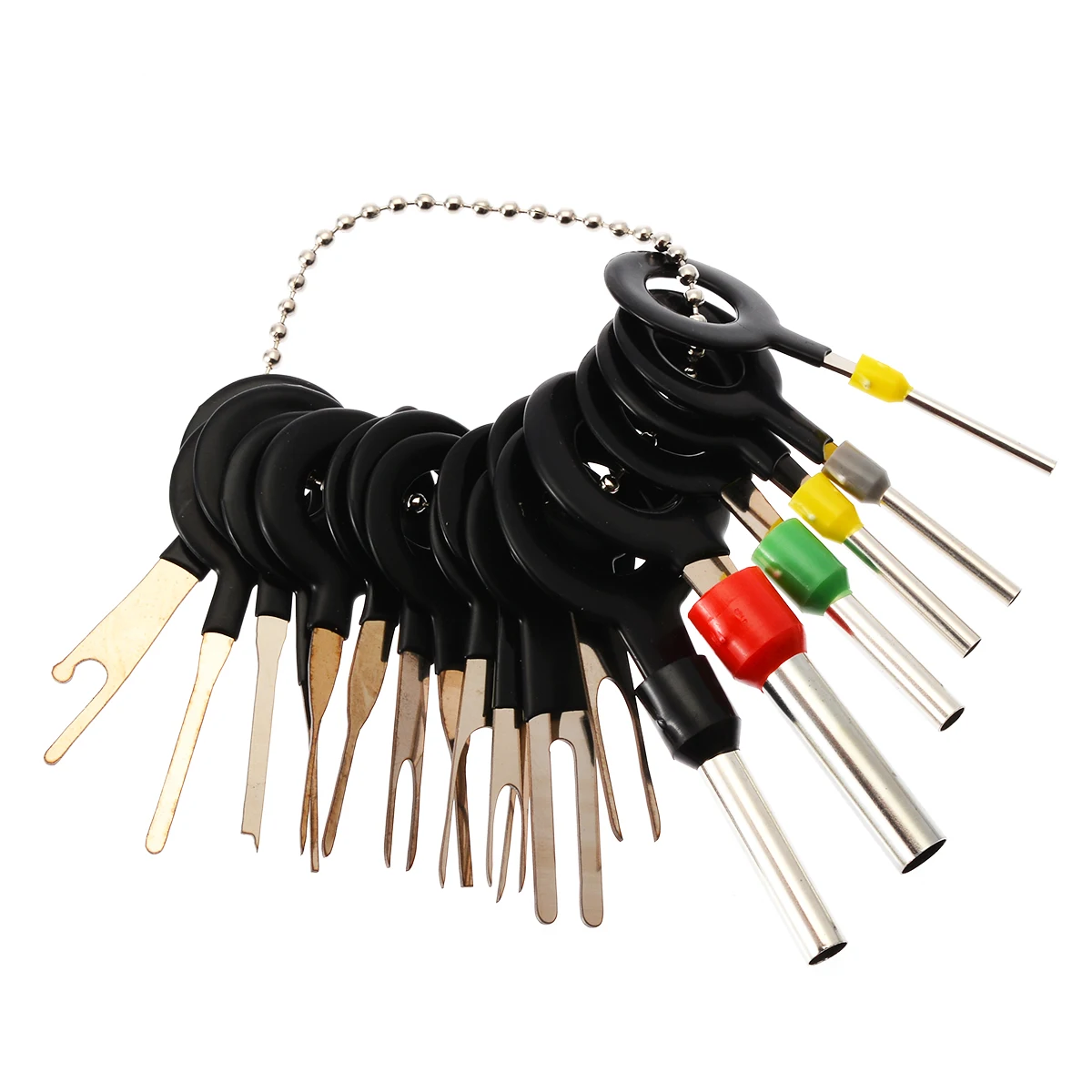 

Durable 21Pcs/set Aluminum Alloy Car Electrical Terminal Wiring Crimp Connector Pin Removal Key Tools Kit