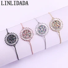 10 шт. Шарм циркония кристалл микро проложить круглый инструменты для наращивания волос браслеты модные женские браслет