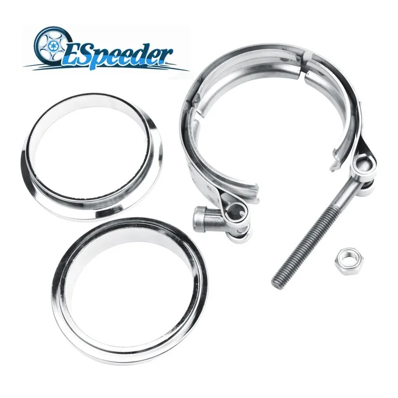 

ESPEEDER Universal Turbo Exhaust Pipes 3.0" Male/Female V-Band Clamp Flange Kit Turbo Downpipe Wastegate V-band Auto Parts